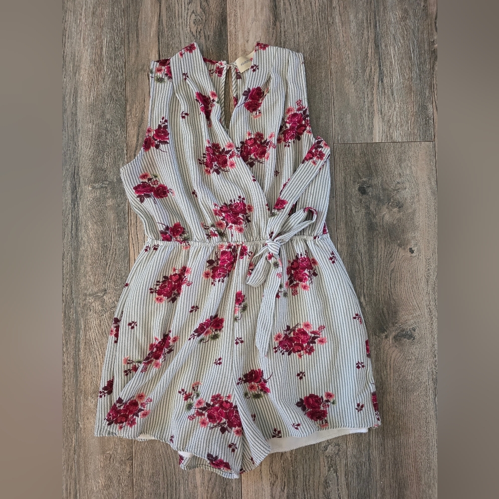 Floral Striped Romper